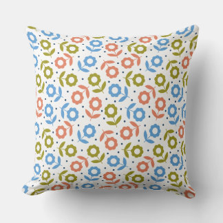 Mediterranean Floral Flower Pattern Decorative Cushion