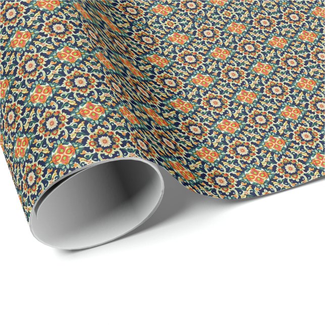 Mediterranean Floral Wrapping Paper (Roll Corner)