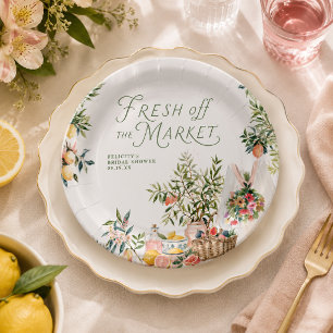 Mediterranean Fresh Off the Market Bridal Shower Paper Plate
