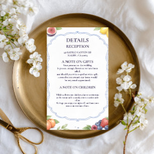Mediterranean Fruit Floral Information Design Enclosure Card