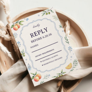 Mediterranean Fruit Floral Respons Design RSVP Card