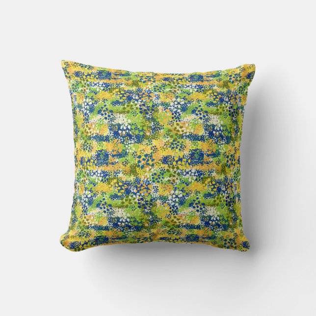 Mediterranean Garden Abstract Artistic Designer Cushion (Front)
