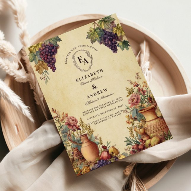 Mediterranean Garden Grapevine Romance Invitation (Creator Uploaded)
