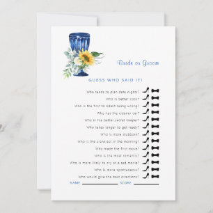 Mediterranean Guess Who Said It Shower Game II Invitation