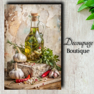 Mediterranean Herbs Infused Oil Decoupage Tissue Paper