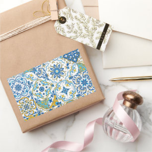 Mediterranean hues/ Azulejo tiles Rectangular Sticker
