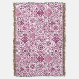 Mediterranean hues/ Azulejo tiles Throw Blanket