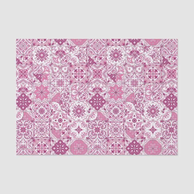 Mediterranean hues/ Azulejo tiles Tissue Paper (Front)
