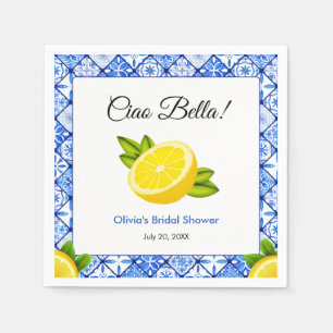 Mediterranean Italian Ciao Bella Bridal Shower Napkin