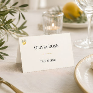 Mediterranean Italian Coastal Luxury Folded Place Card