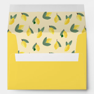 Mediterranean Italian Greece Lemon Pink Wedding Envelope