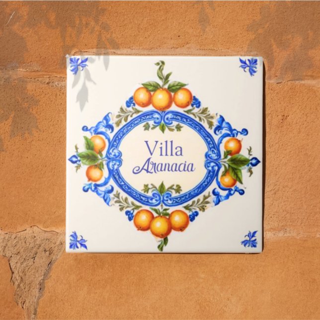 Mediterranean Italian House Sign – Villa Arancia Tile (Creator Uploaded)