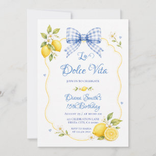 Mediterranean Italian Lemon Birthday Party Invite