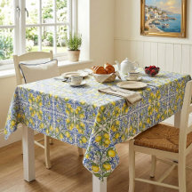 Mediterranean Italian Lemon Blue Tile Pattern