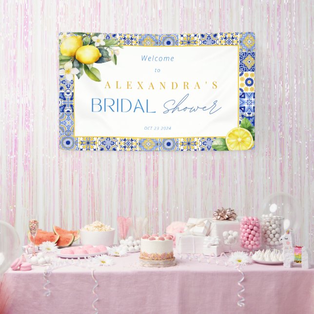 Mediterranean Italian Lemon Bridal Shower Banner (Party)
