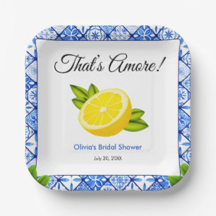 Mediterranean Italian That's Amore Bridal Shower Paper Plate