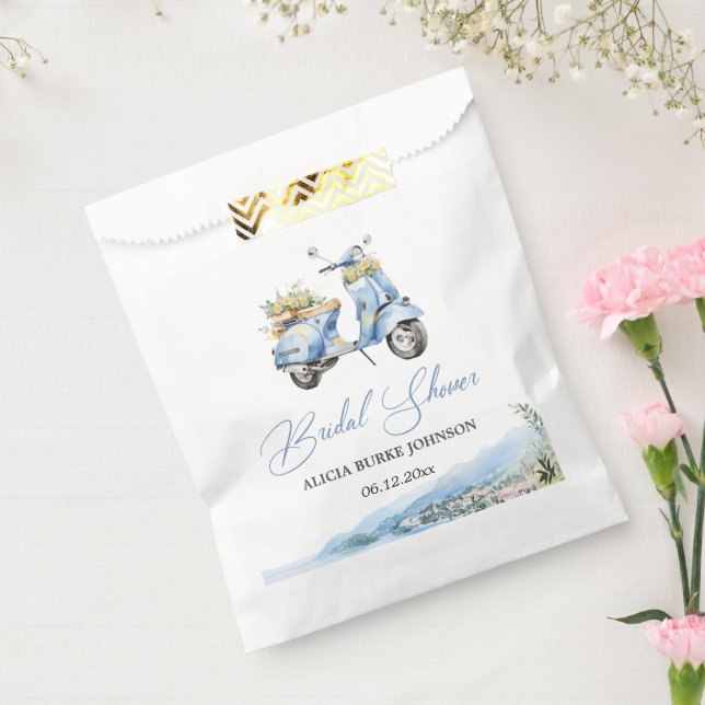 Mediterranean Italy Amalfi Vespa Bridal Shower Favour Bags (Sealed)