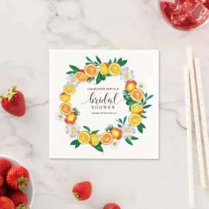 Mediterranean Italy Blue Tiles Bridal Shower  Napkin