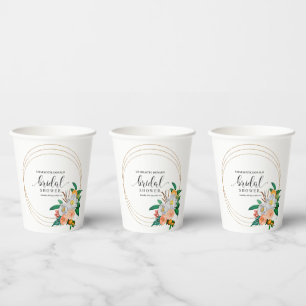 Mediterranean Italy Blue Tiles Bridal Shower Paper Cups