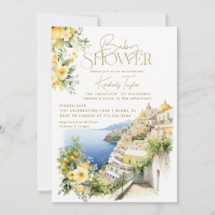 Mediterranean Italy Positano Italian Baby Shower Invitation