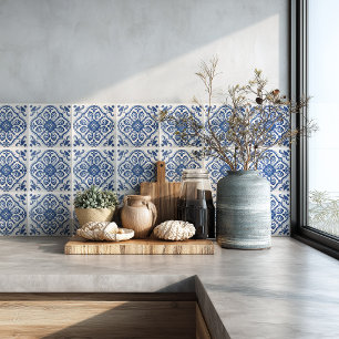 Mediterranean Kitchen Azulejo Pattern Backsplash Tile