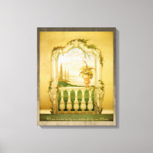 Mediterranean Lake View Mural Canvas Print