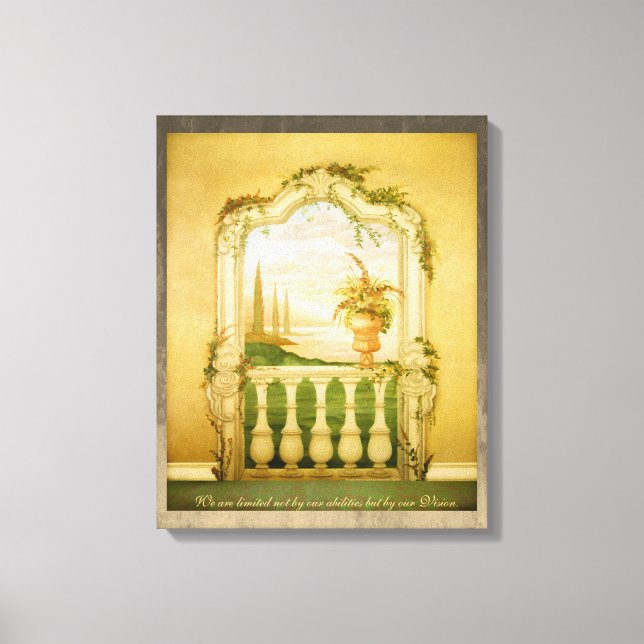 Mediterranean Lake View Mural Canvas Print (Front)