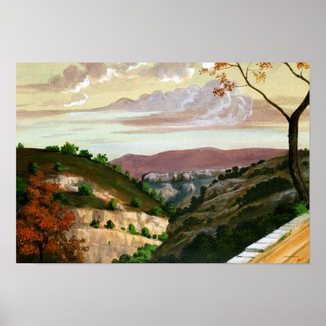 'Mediterranean Landscape' by Prosper Merimee Poster (Front)