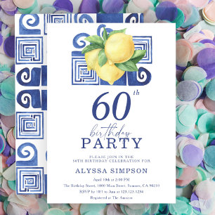 Mediterranean Lemon 60th Birthday Invitation