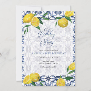 Mediterranean   Lemon   Adult Birthday invitations