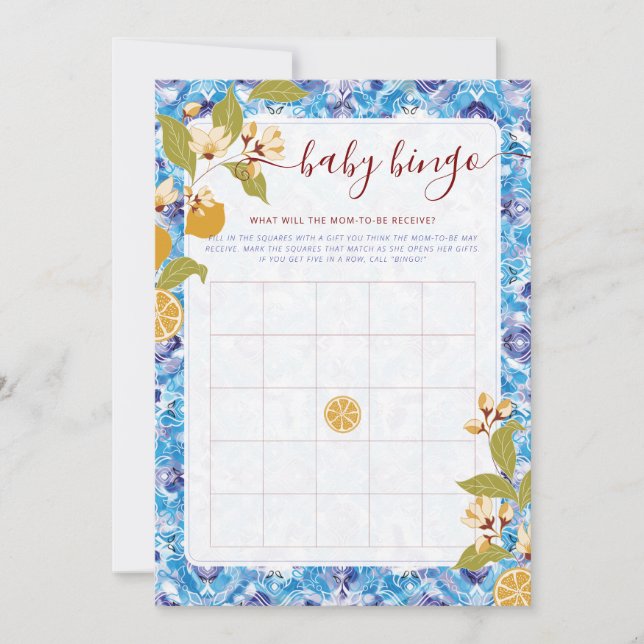 Mediterranean Lemon Amalfi Coast Baby Shower Invitation (Front)