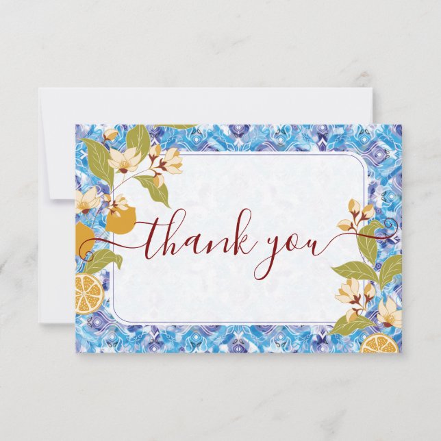 Mediterranean Lemon Amalfi Coast Baby Shower Invitation