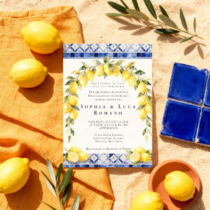 Mediterranean Lemon Amalfi Coast Baby Shower Invitation