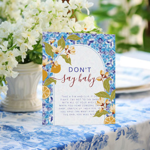 Mediterranean Lemon Amalfi Coast Baby Shower Poster