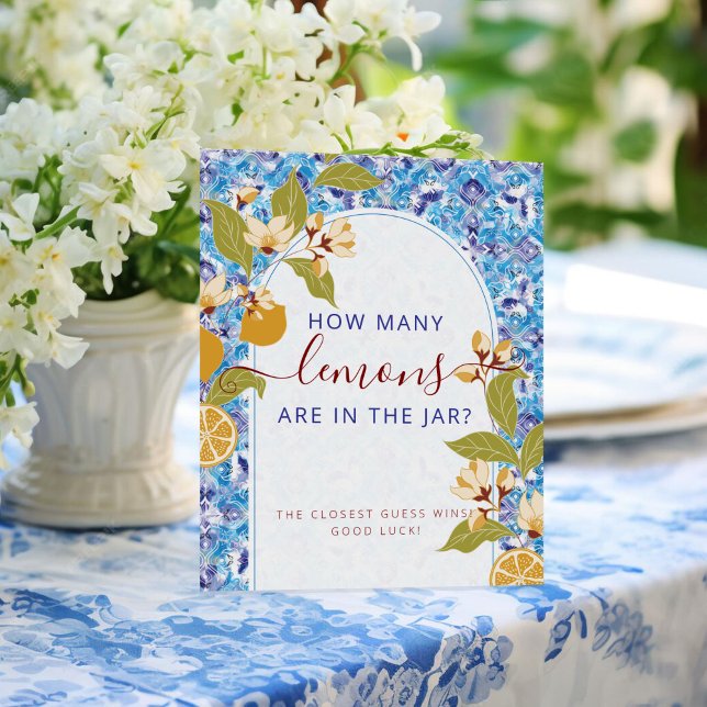 Mediterranean Lemon Amalfi Coast Baby Shower Poster (Creator Uploaded)