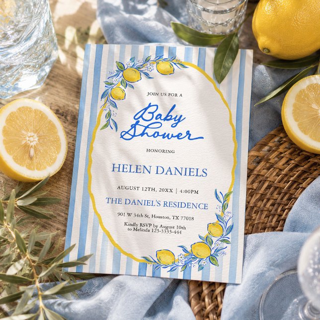 Mediterranean Lemon Baby Shower Invitation (Creator Uploaded)