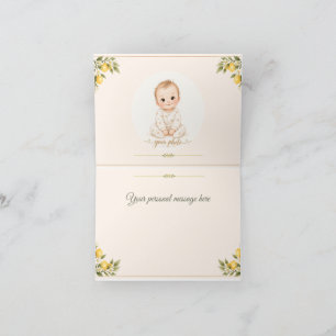 Mediterranean Lemon Baby Shower Thank You Card W