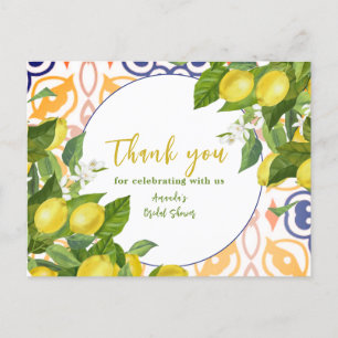 Mediterranean Lemon Blossom Bridal Shower Postcard