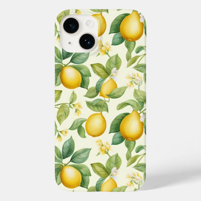 Mediterranean Lemon Blossoms Citrus Case-Mate iPhone Case (Back)
