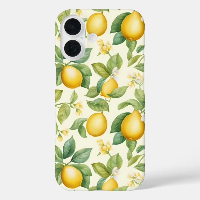 Mediterranean Lemon Blossoms Citrus Case-Mate iPhone Case (Back)