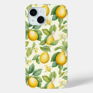 Mediterranean Lemon Blossoms Citrus iPhone 15 Case