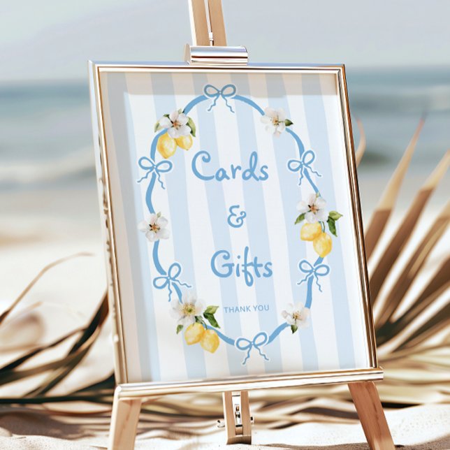 Mediterranean Lemon Blue Bows Cards and Gifts Poster (Creator Uploaded)