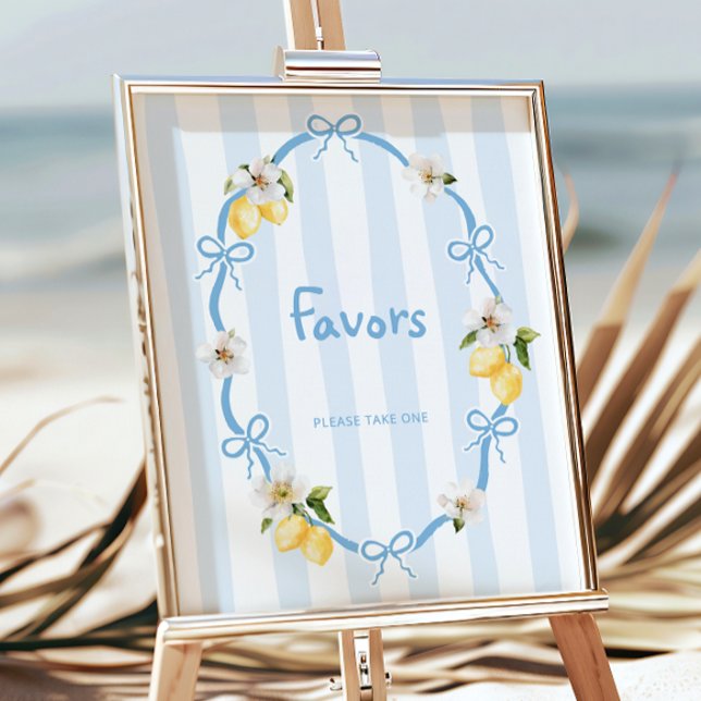 Mediterranean Lemon Blue Bows Favours Poster (Creator Uploaded)