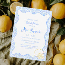 Mediterranean Lemon Blue Italian Bridal Shower