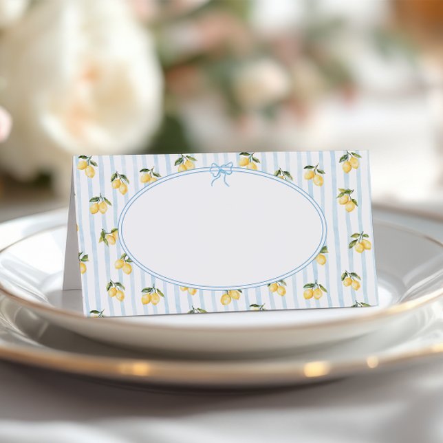 Mediterranean Lemon Blue Italian place card (Creator Uploaded)