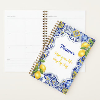 Mediterranean Lemon Blue & White Planner 