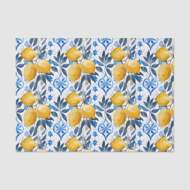  Mediterranean Lemon Botanical Tissue Paper (Front)