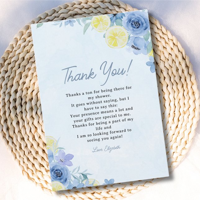 Mediterranean Lemon Bridal Party Thank You Card (Creator Uploaded)