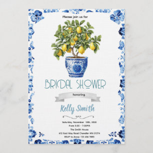 Mediterranean lemon Bridal Shower invitation