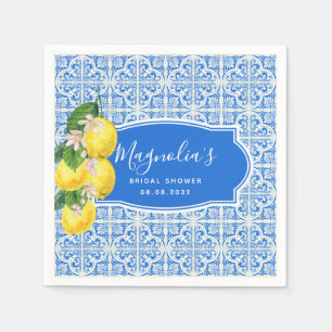 Mediterranean Lemon Bridal Shower  Napkin